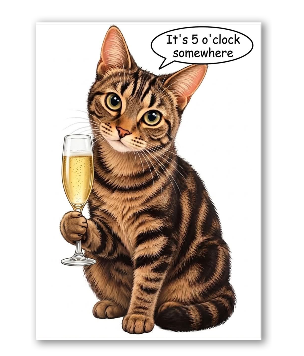 its 5'o'clock somewhere wall art A4