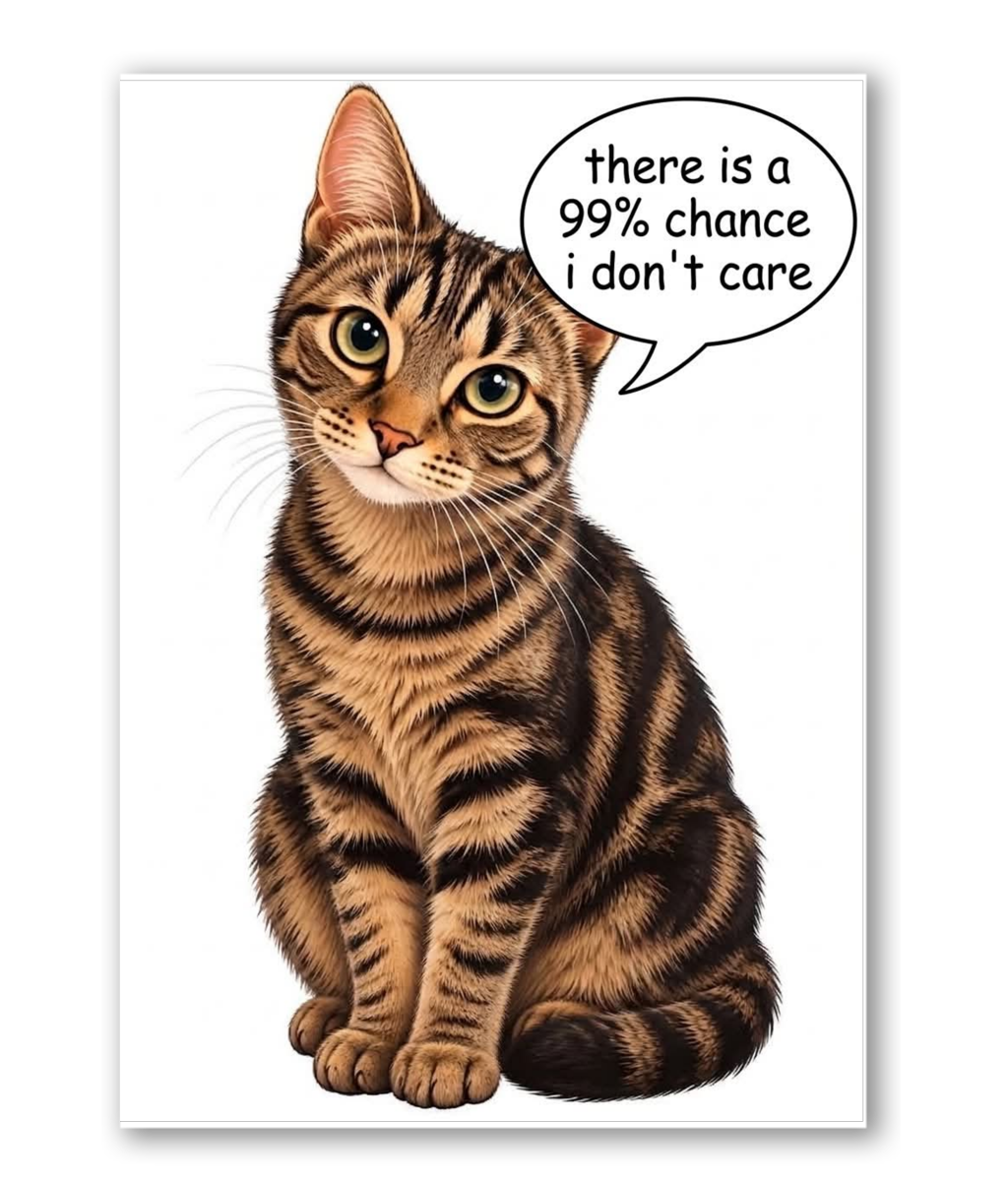 Theres a 99% Chance i dont care tabby wall art