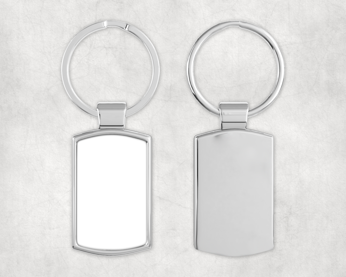Personalised Oblong Metal Keyring