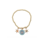 All Seeing Eye Beaded Charm Bracelet