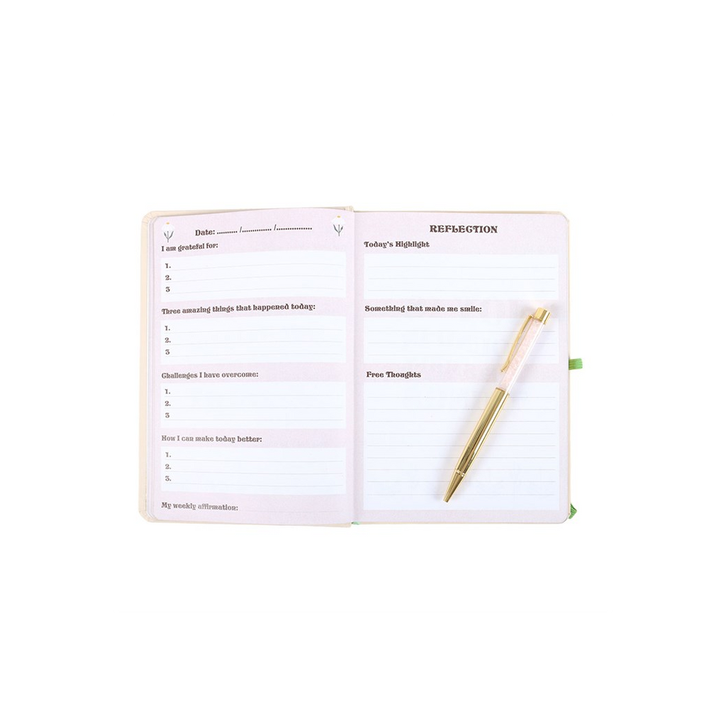 Keep Going, Keep Growing A5 Notebook with Rose Quartz Pen