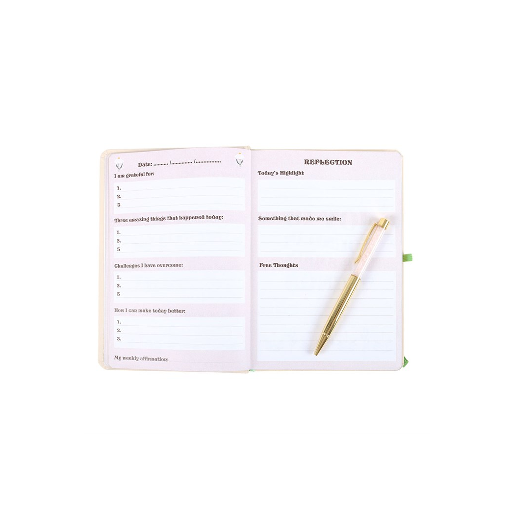 Keep Going, Keep Growing A5 Notebook with Rose Quartz Pen