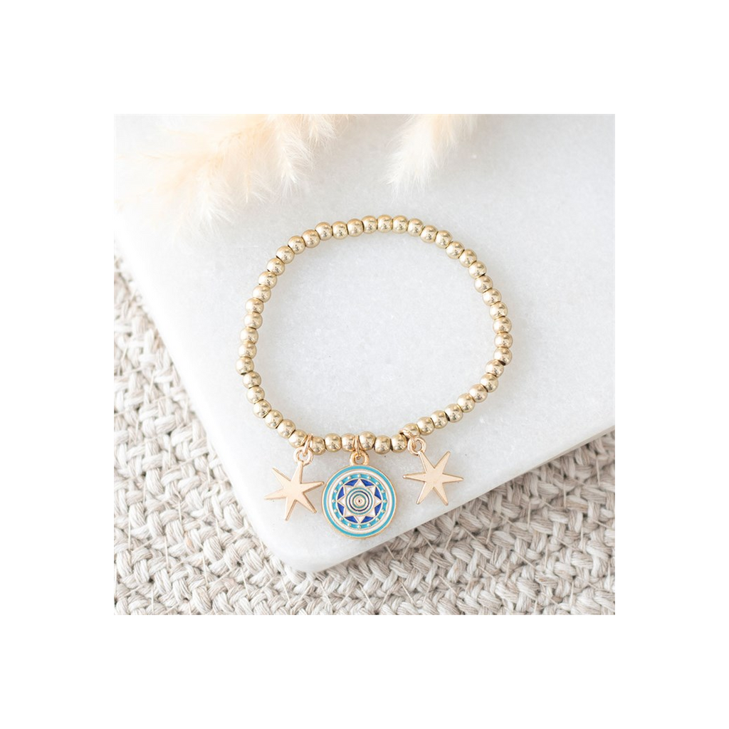 All Seeing Eye Beaded Charm Bracelet
