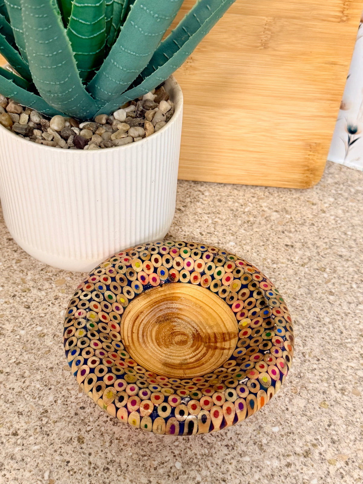 Hand turned pencil bowl