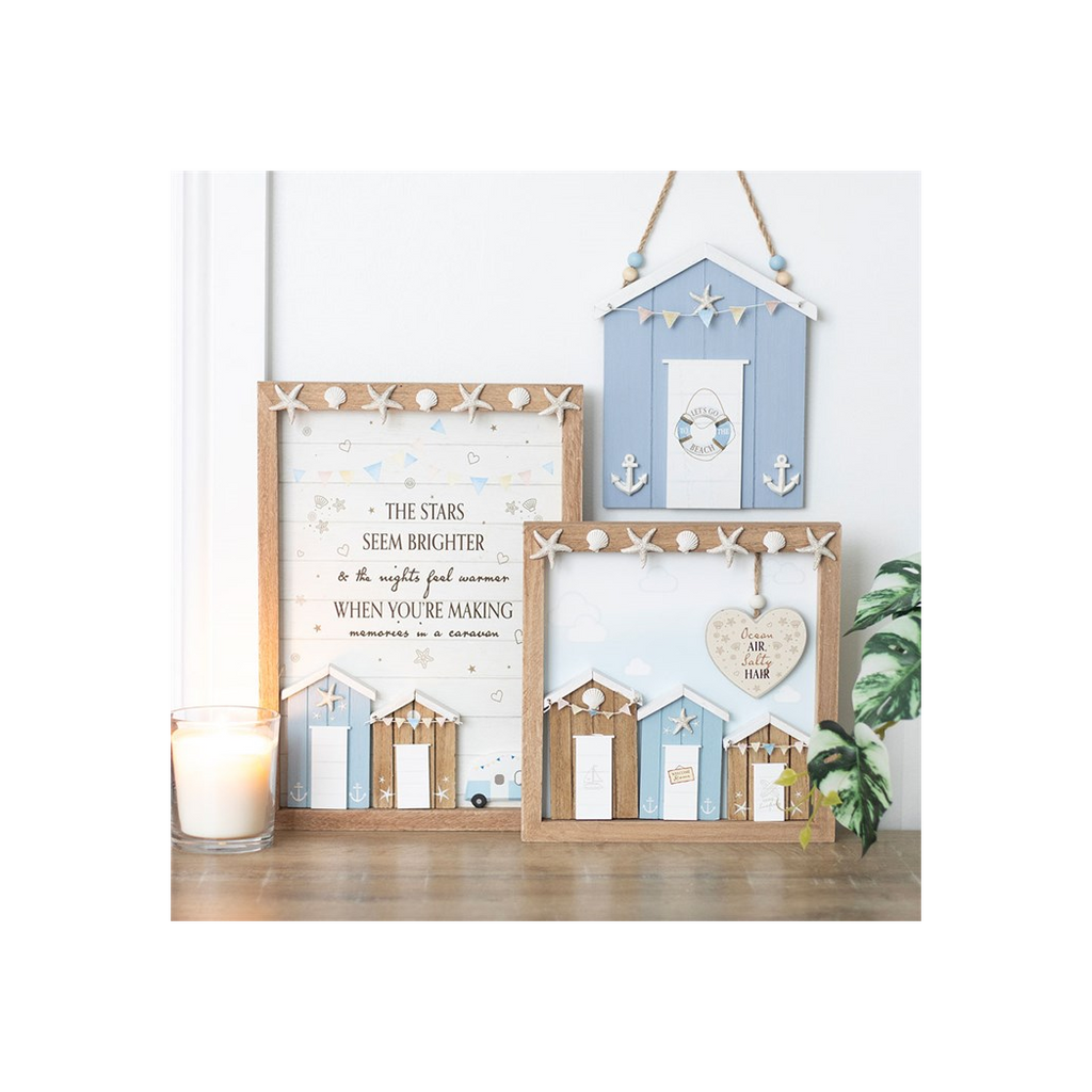 Ocean Air Salty Hair 3D Shell Beach Hut MDF Plaque