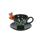 Green Forest Teacup with Fox