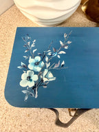 Hand painted blue floral storage box