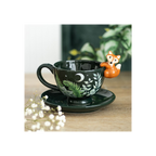 Green Forest Teacup with Fox