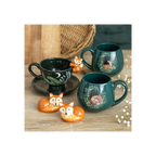 Green Forest Teacup with Fox