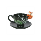 Green Forest Teacup with Fox
