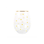 All Over Daisy Print Stemless Wine Glass