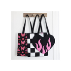 Flaming Butterfly Print Polycotton Tote Bag