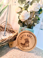 Hand woodburnt mouse serving board