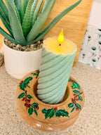 Holly hand turned and hand painted wooden bowl