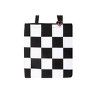 Checkerboard Print Polycotton Tote Bag with Enamel Heart Pin Badge