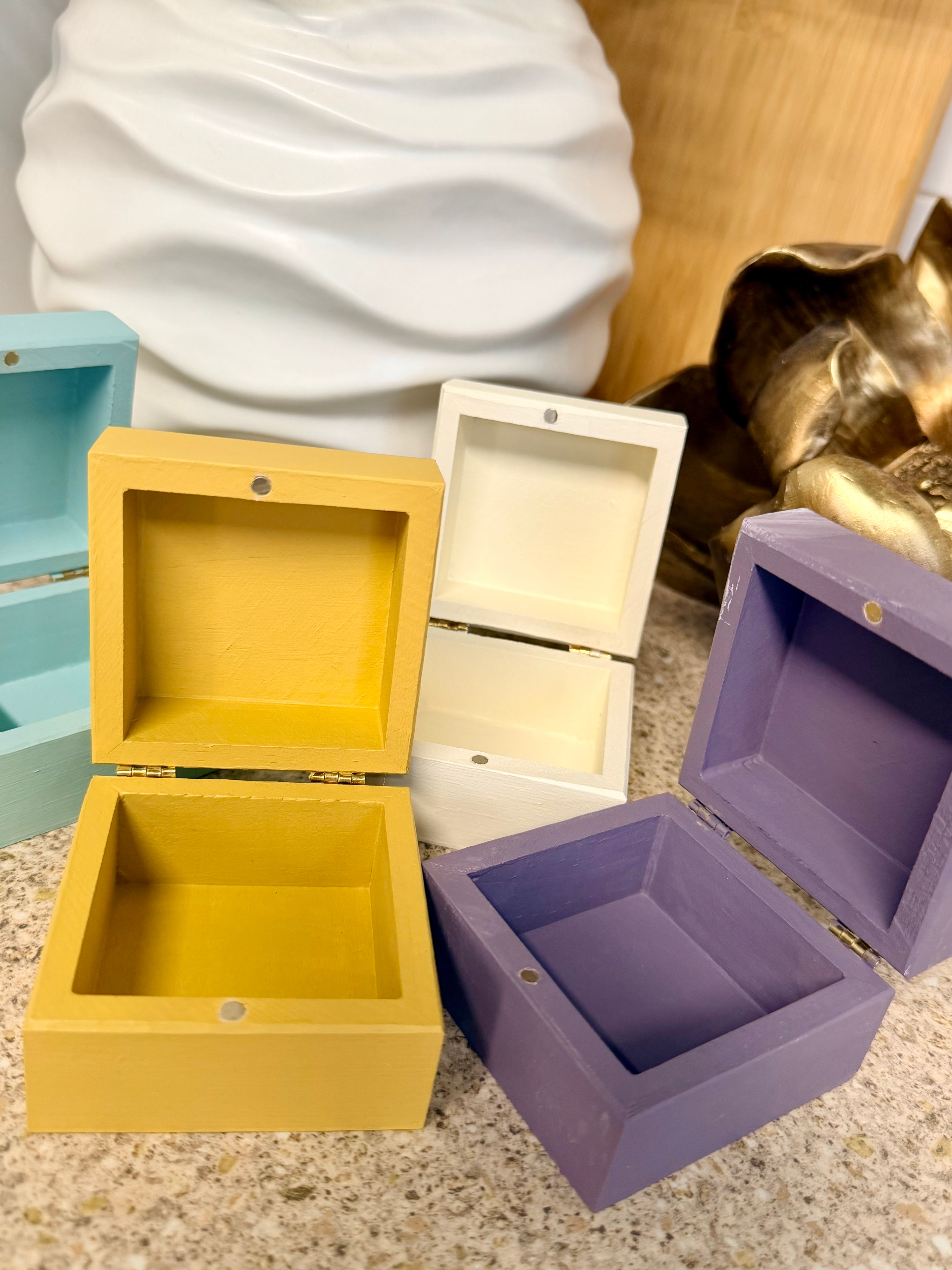 Hand painted wooden trinket boxes x 1