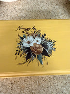 Yellow wooden trinket box