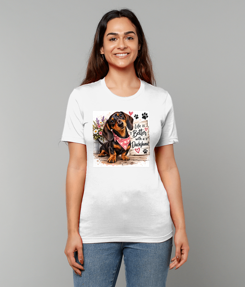 Life is better with a dachshund Unisex Tee