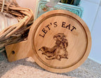 Hand woodburnt mouse serving board