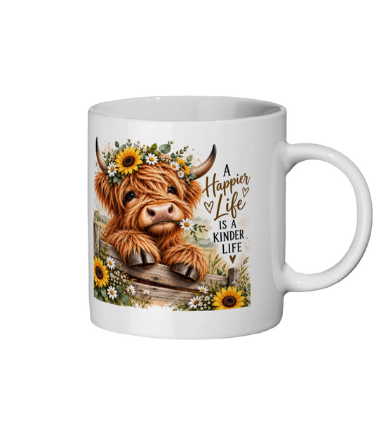 A Happier Life Highland Cow Mug
