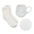 Iridescent Snowflake Mug, Coaster and Socks Set