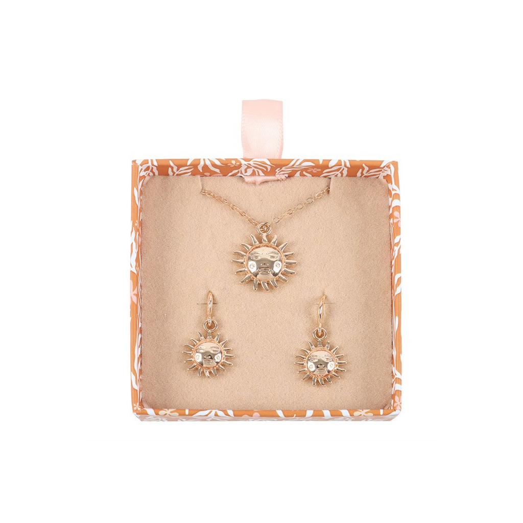 Sun Earring and Necklace Set
