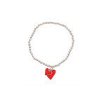 All You Need Is Love Beaded Heart Charm Bracelet