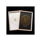 Black Astrology Wheel Framed Wall Art Print