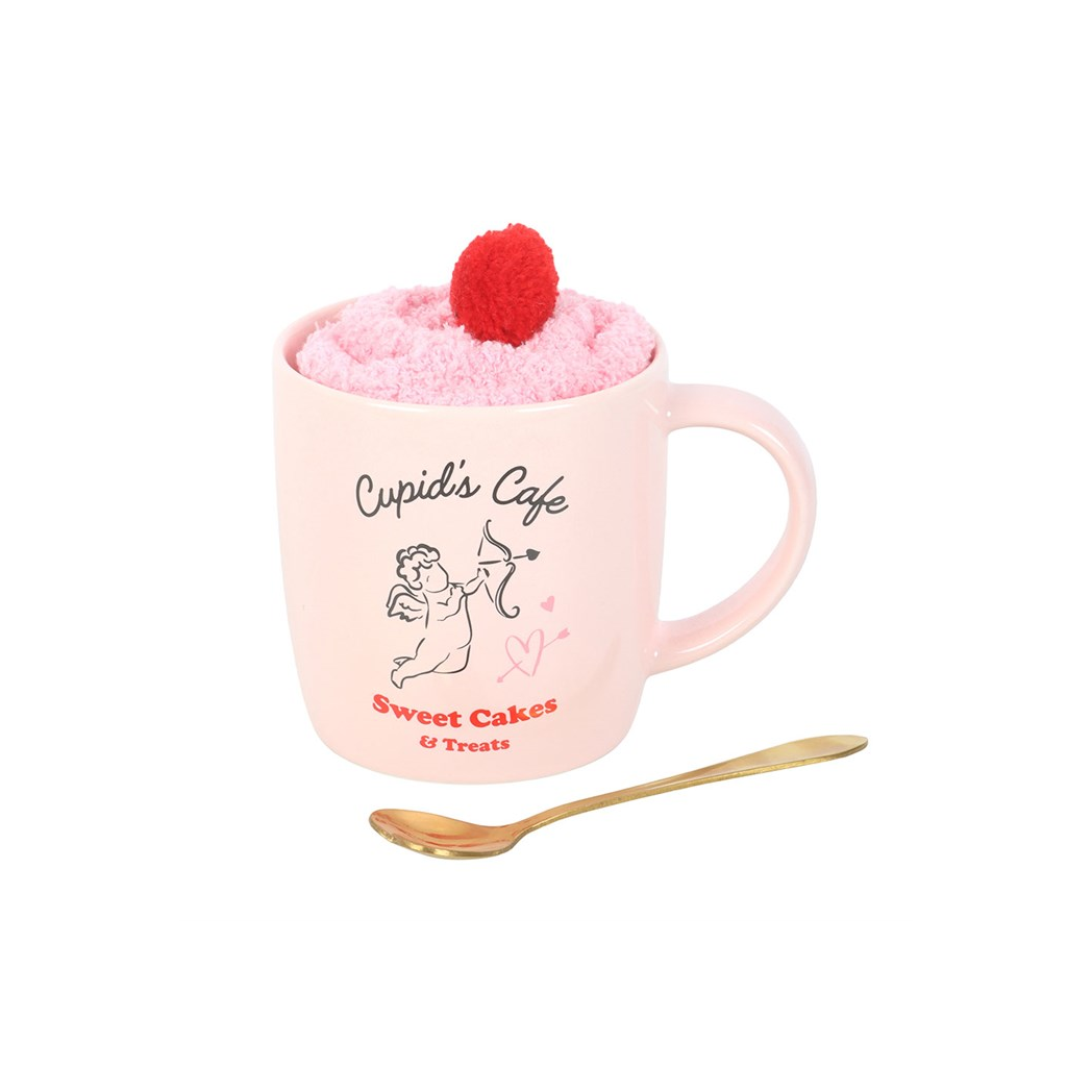 Cupid's Café Mug, Spoon and Socks Set