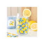 Lemon Print Can Glass