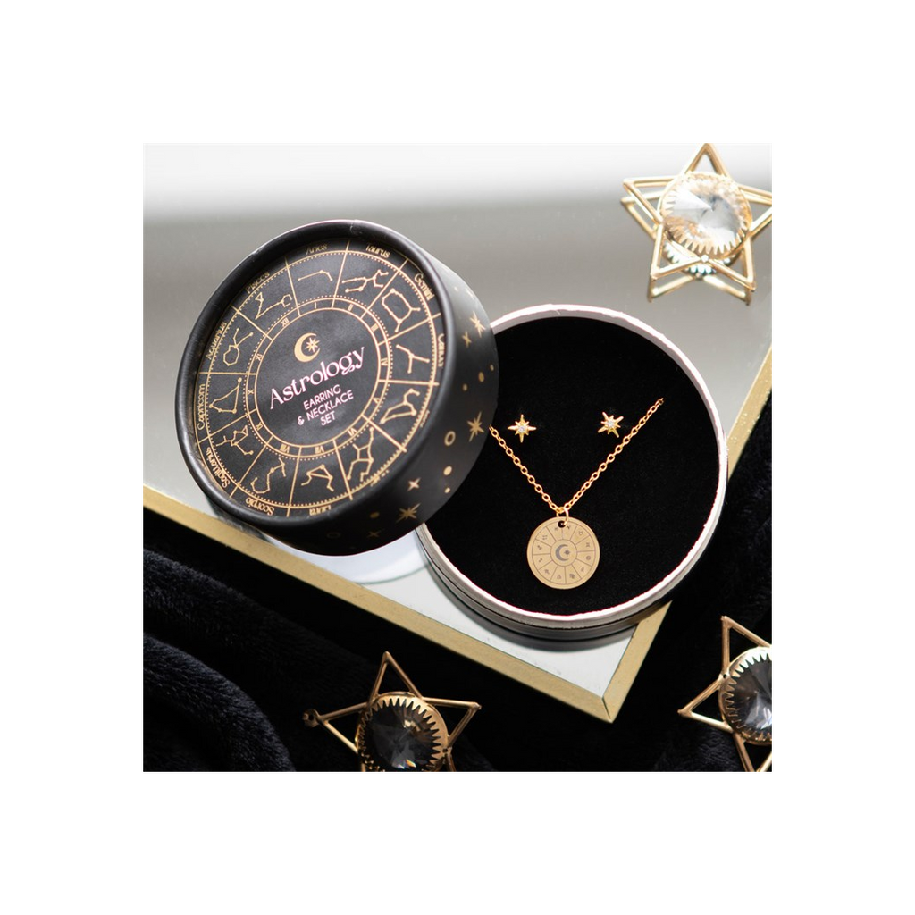 Astrology Wheel Earring and Necklace Set