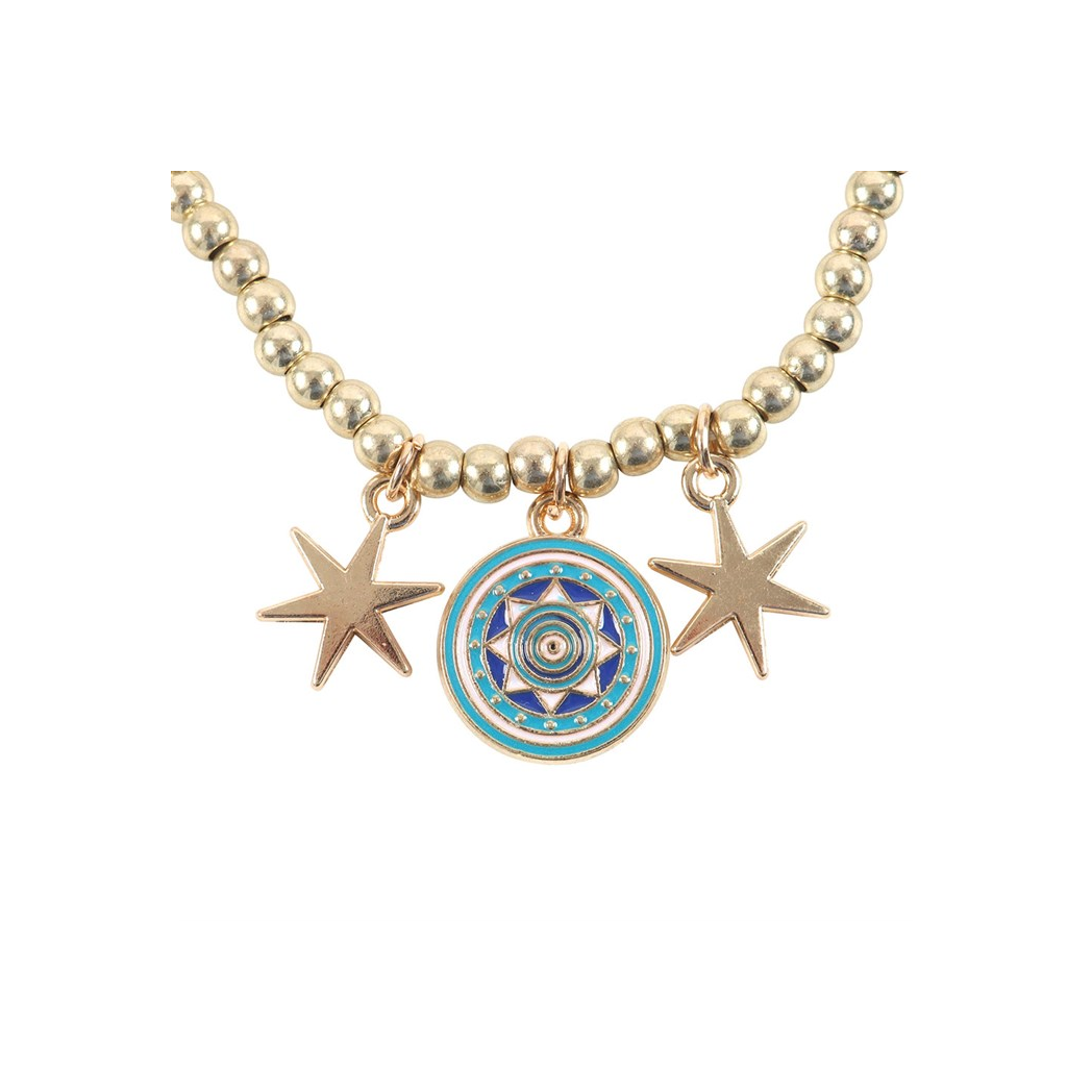 All Seeing Eye Beaded Charm Bracelet