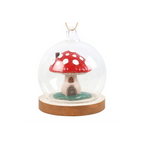 Mushroom House Glass Dome Hanging Decoration