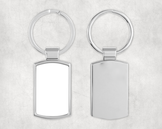 Personalised Oblong Metal Keyring